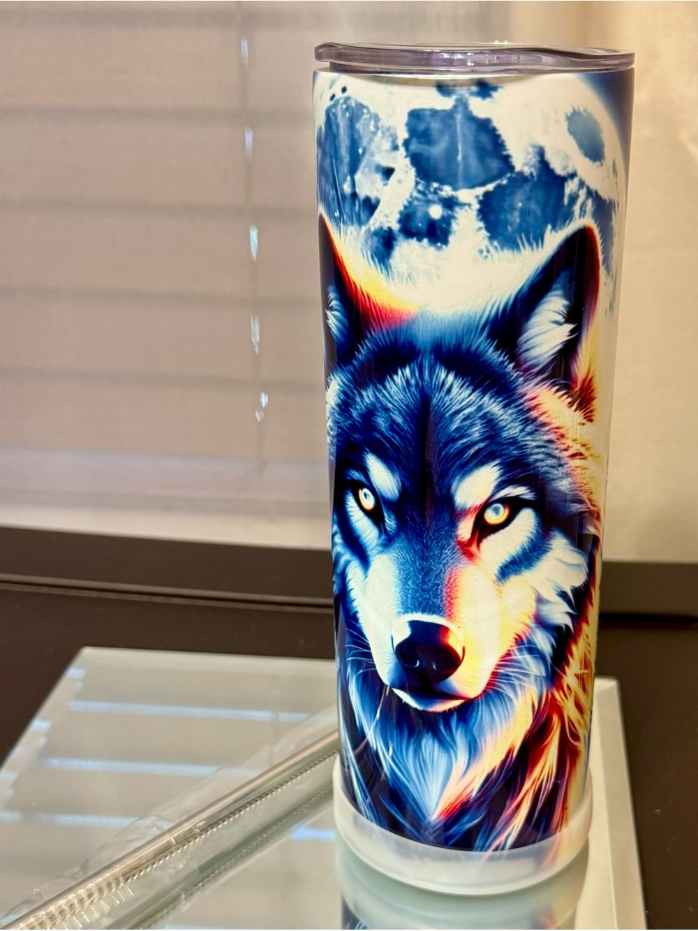 Blue Wolf Stainless Steel Travel Tumbler - Double Wall Insulated